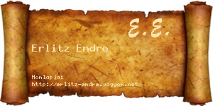 Erlitz Endre névjegykártya